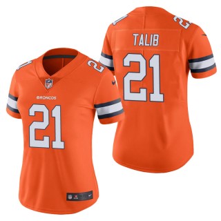Women's Denver Broncos Aqib Talib Orange Color Rush Limited Jersey