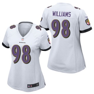 Women's Baltimore Ravens Brandon Williams White Game Jersey