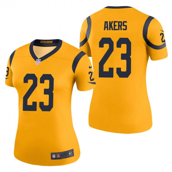 Women's Los Angeles Rams Cam Akers Gold Color Rush Legend Jersey