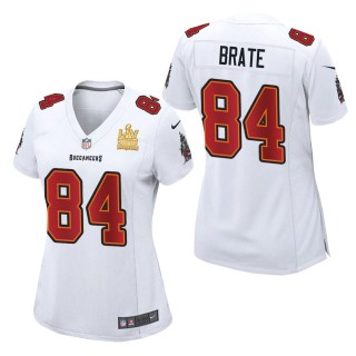 Women's Tampa Bay Buccaneers Cameron Brate White Super Bowl LV Champions Jersey
