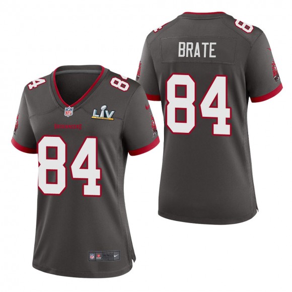 Women's Tampa Bay Buccaneers Cameron Brate Pewter Super Bowl LV Jersey