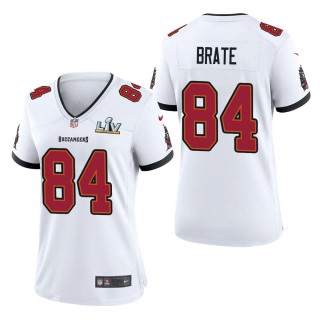 Women's Tampa Bay Buccaneers Cameron Brate White Super Bowl LV Jersey