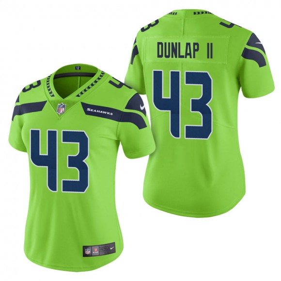 Women's Seattle Seahawks Carlos Dunlap II Green Color Rush Limited Jersey