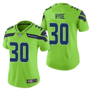Women's Seattle Seahawks Carlos Hyde Green Color Rush Limited Jersey