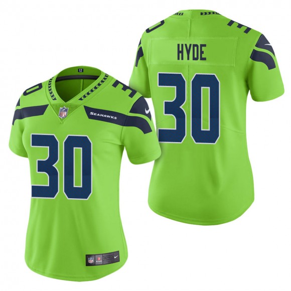 Women's Seattle Seahawks Carlos Hyde Green Color Rush Limited Jersey