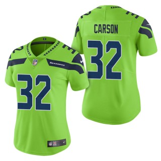 Women's Seattle Seahawks Chris Carson Green Color Rush Limited Jersey