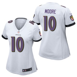 Women's Baltimore Ravens Chris Moore White Game Jersey