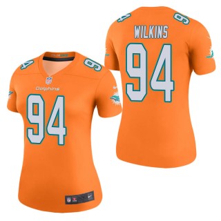 Women's Miami Dolphins Christian Wilkins Orange Color Rush Legend Jersey