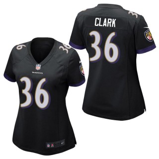 Women's Baltimore Ravens Chuck Clark Black Game Jersey