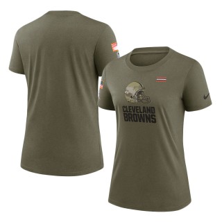 2021 Salute To Service Women's Browns Olive T-Shirt