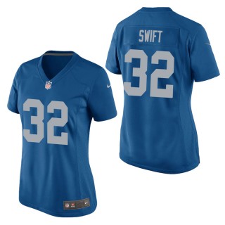 Women's Detroit Lions D'Andre Swift Blue Throwback Game Jersey