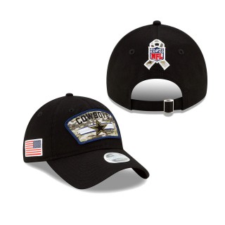 2021 Salute To Service Women's Cowboys Black 9TWENTY Adjustable Hat