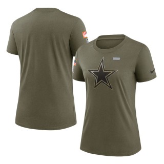 2021 Salute To Service Women's Cowboys Olive T-Shirt