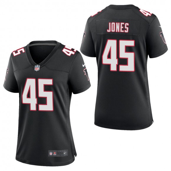 Women's Atlanta Falcons Deion Jones Black Throwback Game Jersey