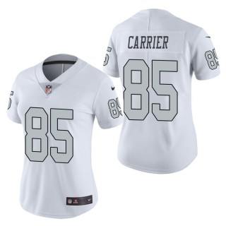 Women's Las Vegas Raiders Derek Carrier White Color Rush Limited Jersey