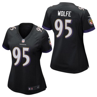Women's Baltimore Ravens Derek Wolfe Black Game Jersey