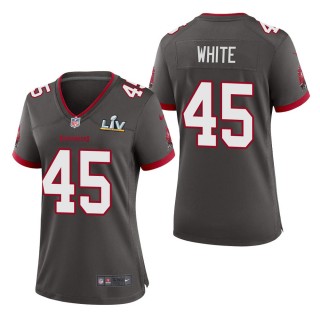 Women's Tampa Bay Buccaneers Devin White Pewter Super Bowl LV Jersey