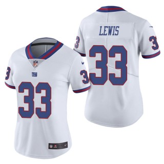 Women's New York Giants Dion Lewis White Color Rush Limited Jersey
