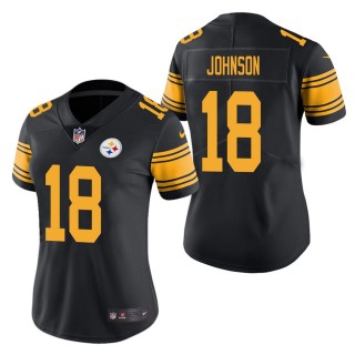 Women's Pittsburgh Steelers Diontae Johnson Black Color Rush Limited Jersey