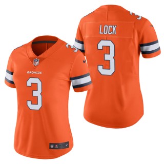 Women's Denver Broncos Drew Lock Orange Color Rush Limited Jersey