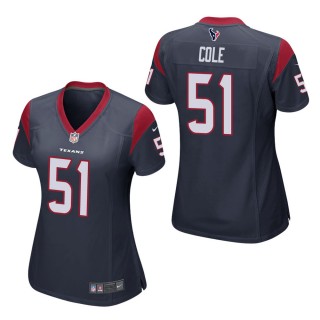 Women's Houston Texans Dylan Cole Navy Game Jersey