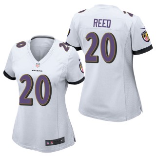 Women's Baltimore Ravens Ed Reed White Game Jersey