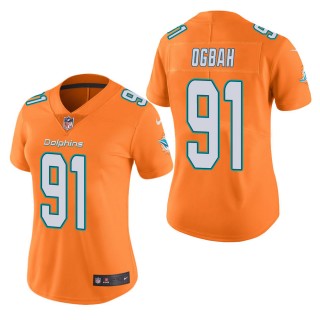 Women's Miami Dolphins Emmanuel Ogbah Orange Color Rush Limited Jersey