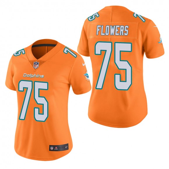 Women's Miami Dolphins Ereck Flowers Orange Color Rush Limited Jersey