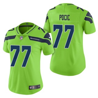 Women's Seattle Seahawks Ethan Pocic Green Color Rush Limited Jersey