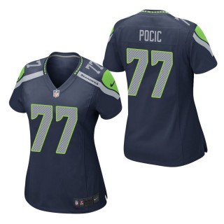 Women's Seattle Seahawks Ethan Pocic Navy Game Jersey