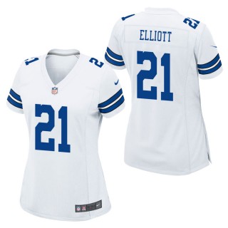 Women's Dallas Cowboys Ezekiel Elliott White Game Jersey