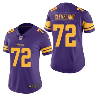 Women's Minnesota Vikings Ezra Cleveland Purple Color Rush Limited Jersey