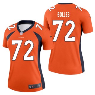 Women's Denver Broncos Garett Bolles Orange Legend Jersey