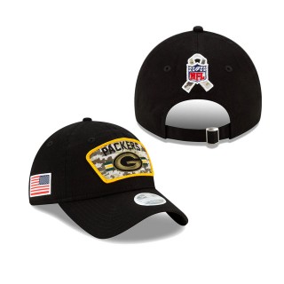 2021 Salute To Service Women's Packers Black 9TWENTY Adjustable Hat