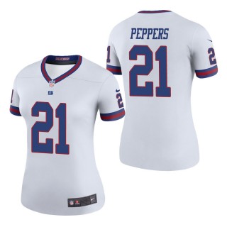Women's New York Giants Jabrill Peppers White Color Rush Legend Jersey