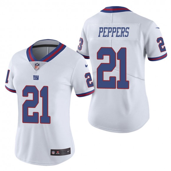 Women's New York Giants Jabrill Peppers White Color Rush Limited Jersey