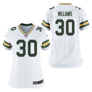 Women's Green Bay Packers Jamaal Williams White Game Jersey