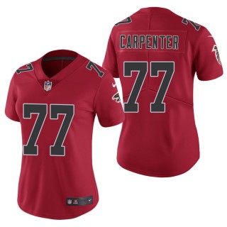 Women's Atlanta Falcons James Carpenter Red Color Rush Limited Jersey