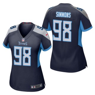 Women's Tennessee Titans Jeffery Simmons Navy Game Jersey