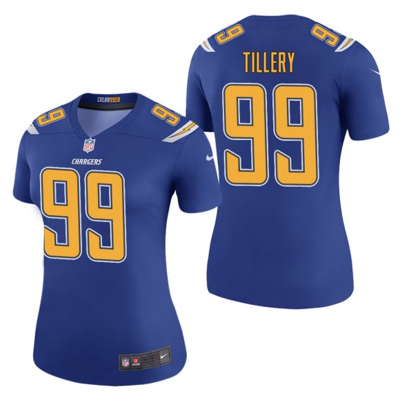Women's Los Angeles Chargers Jerry Tillery Royal Color Rush Legend Jersey
