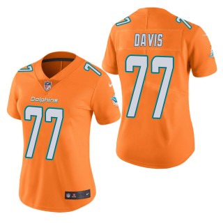 Women's Miami Dolphins Jesse Davis Orange Color Rush Limited Jersey
