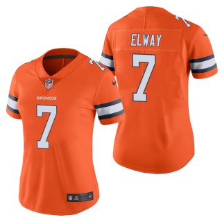 Women's Denver Broncos John Elway Orange Color Rush Limited Jersey