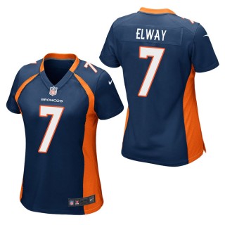 Women's Denver Broncos John Elway Navy Game Jersey