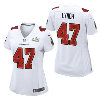 Women's Tampa Bay Buccaneers John Lynch White Super Bowl LV Jersey