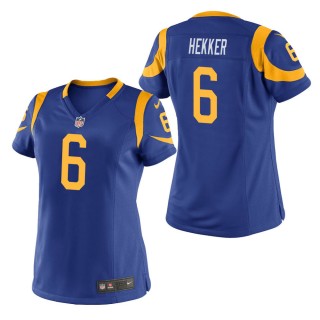 Women's Los Angeles Rams Johnny Hekker Royal Game Jersey