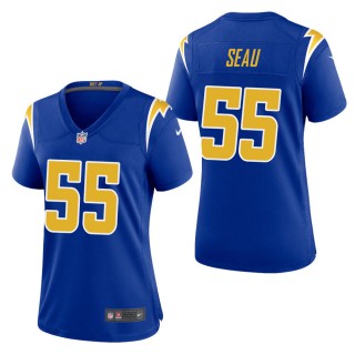 Women's Los Angeles Chargers Junior Seau Royal 2nd Alternate Game Jersey
