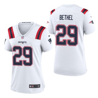 Women's New England Patriots Justin Bethel White Game Jersey