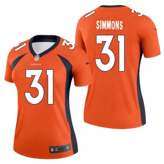 Women's Denver Broncos Justin Simmons Orange Legend Jersey