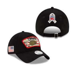 2021 Salute To Service Women's Chiefs Black 9TWENTY Adjustable Hat