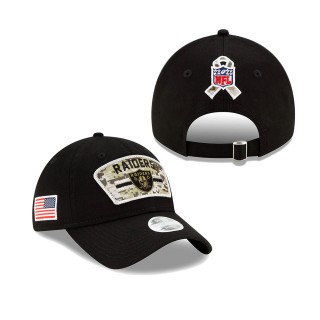 2021 Salute To Service Women's Raiders Black 9TWENTY Adjustable Hat